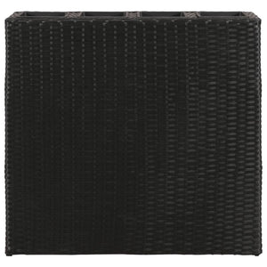Galleria Design Garden Raised Bed with 4 Pots 2 pcs Poly Rattan Black(2x41084)