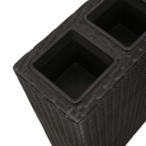 Galleria Design Garden Raised Bed with 4 Pots 2 pcs Poly Rattan Black(2x41084)