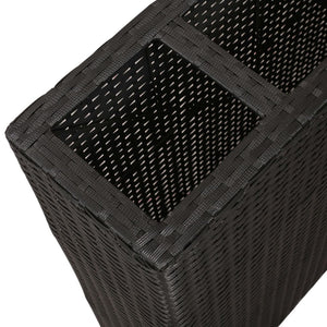 Galleria Design Garden Raised Bed with 4 Pots 2 pcs Poly Rattan Black(2x41084)