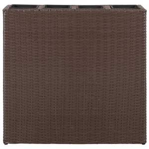 Galleria Design Garden Raised Bed with 4 Pots 2 pcs Poly Rattan Brown(2x41085)