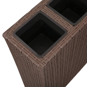 Galleria Design Garden Raised Bed with 4 Pots 2 pcs Poly Rattan Brown(2x41085)