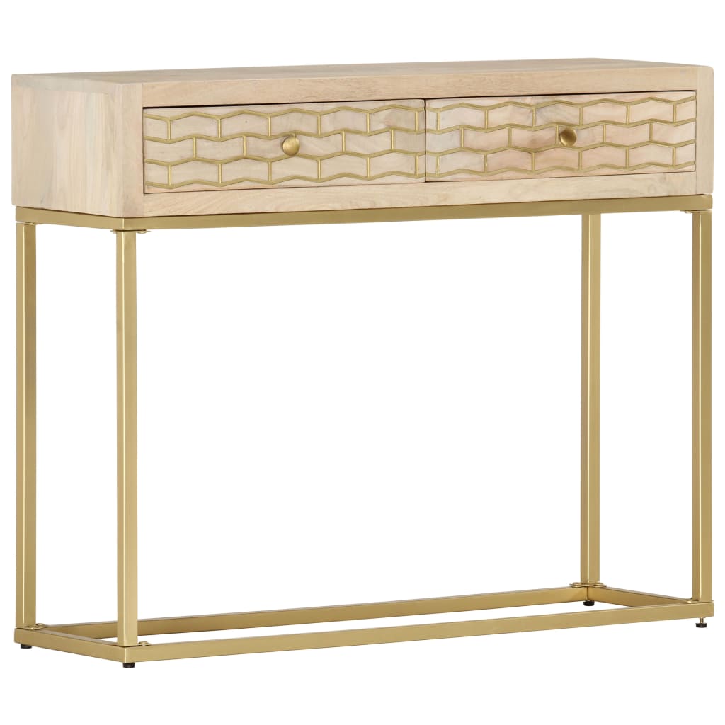 Galleria Design Console Table Gold 90x30x75 cm Solid Mango Wood