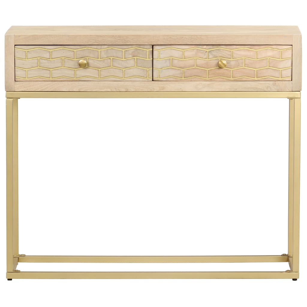 Galleria Design Console Table Gold 90x30x75 cm Solid Mango Wood
