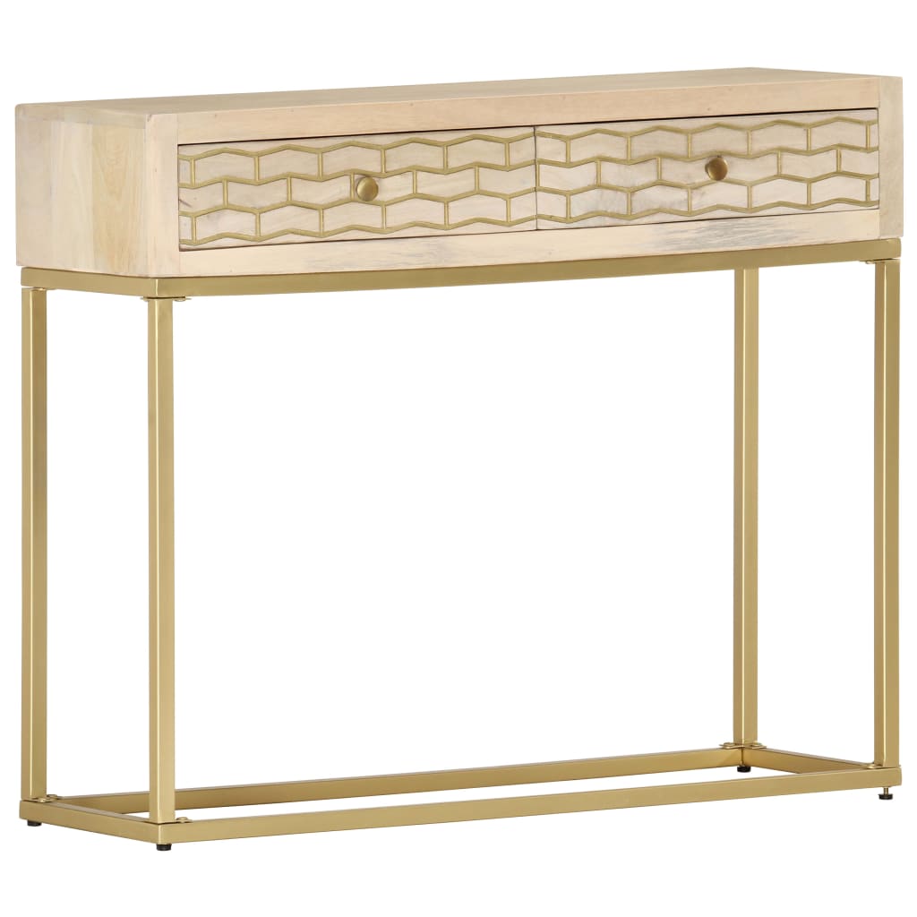 Galleria Design Console Table Gold 90x30x75 cm Solid Mango Wood
