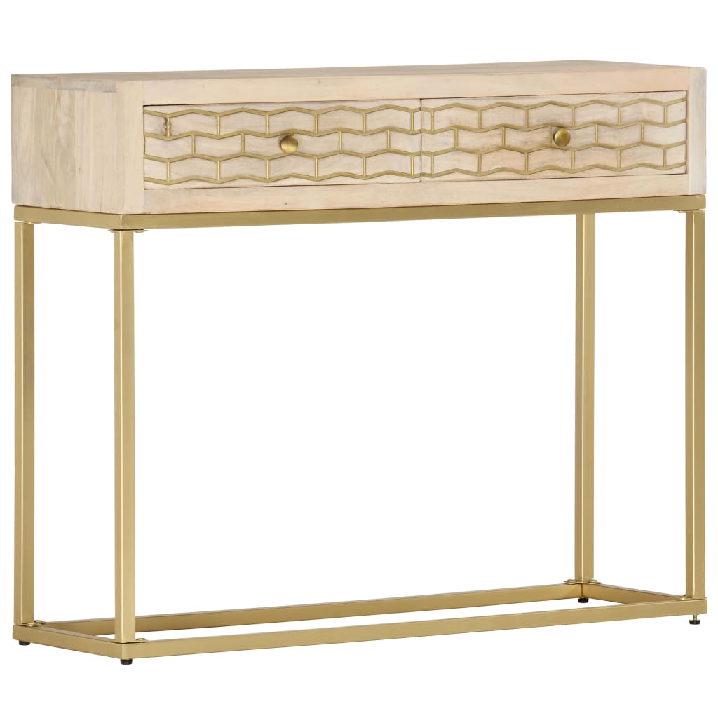 Galleria Design Console Table Gold 90x30x75 cm Solid Mango Wood