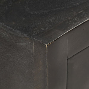 Galleria Design Bedside Cabinet Black and Gold 40x30x50 cm Solid Mango Wood