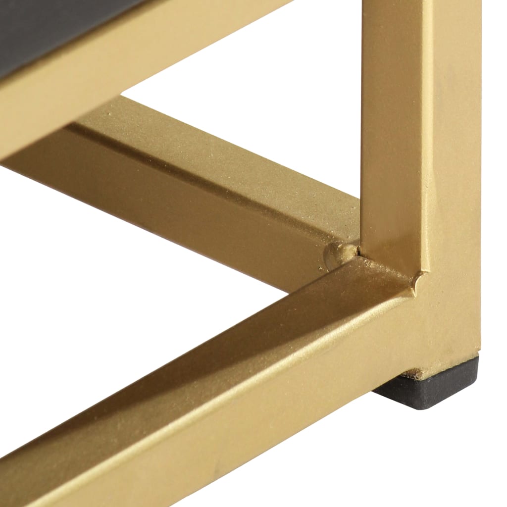 Galleria Design Bedside Cabinet Black and Gold 40x30x50 cm Solid Mango Wood