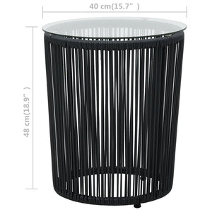 Galleria Design 3 Piece Bistro Set with Cushions PE Rattan Black