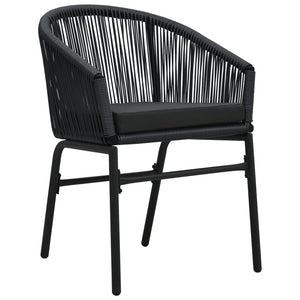 Galleria Design 3 Piece Bistro Set with Cushions PE Rattan Black