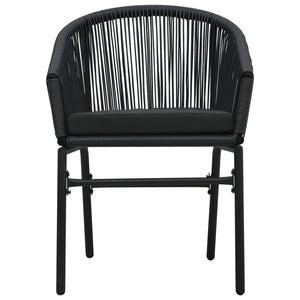 Galleria Design 3 Piece Bistro Set with Cushions PE Rattan Black