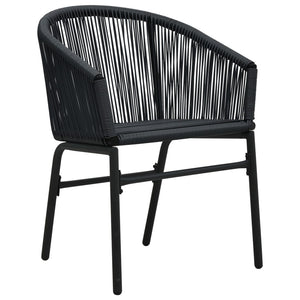 Galleria Design 3 Piece Bistro Set with Cushions PE Rattan Black