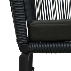 Galleria Design 3 Piece Bistro Set with Cushions PE Rattan Black