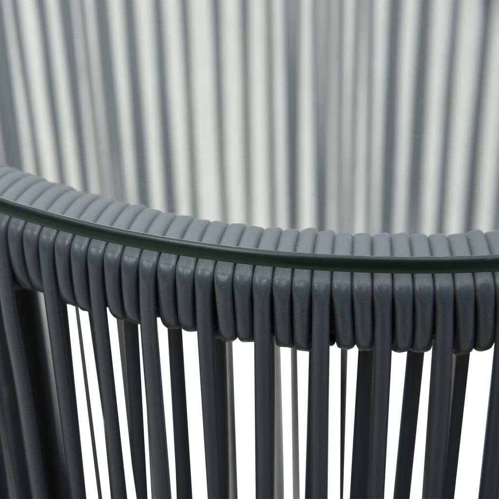 Galleria Design 3 Piece Bistro Set with Cushions PE Rattan Anthracite