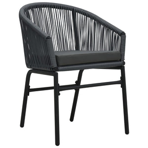 Galleria Design 3 Piece Bistro Set with Cushions PE Rattan Anthracite