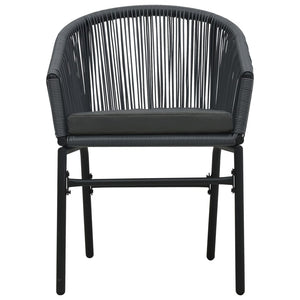 Galleria Design 3 Piece Bistro Set with Cushions PE Rattan Anthracite