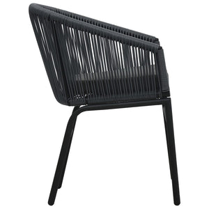 Galleria Design 3 Piece Bistro Set with Cushions PE Rattan Anthracite