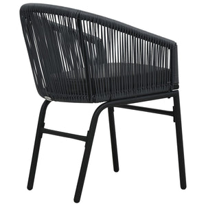 Galleria Design 3 Piece Bistro Set with Cushions PE Rattan Anthracite