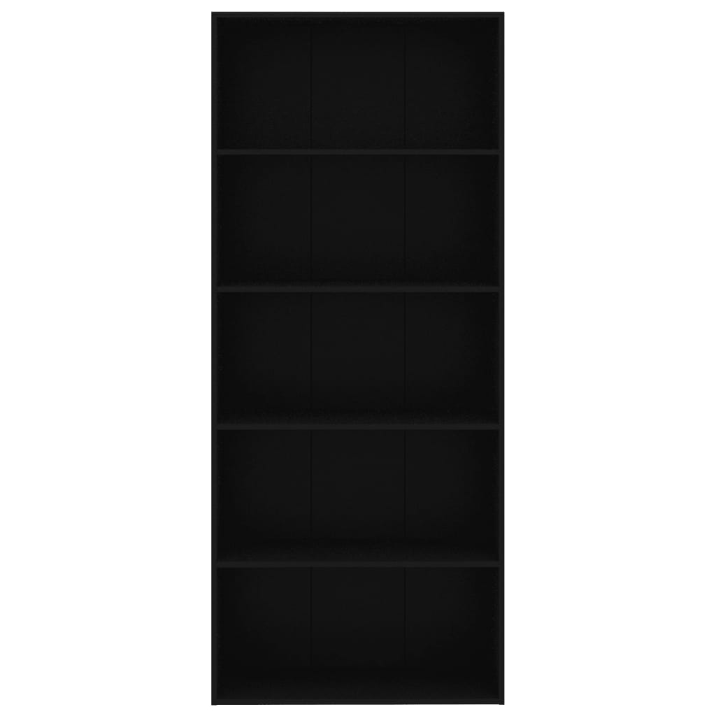 Galleria Design 5-Tier Book Cabinet Black 80x30x189 cm Engineered Wood