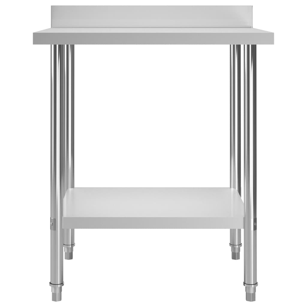 Galleria Design Kitchen Work Table with Backsplash 80x60x93 cm Stainless Steel