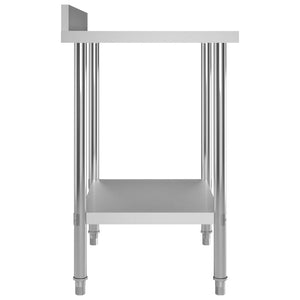 Galleria Design Kitchen Work Table with Backsplash 80x60x93 cm Stainless Steel