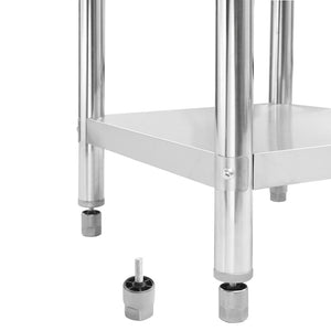 Galleria Design Kitchen Work Table with Backsplash 80x60x93 cm Stainless Steel