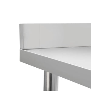 Galleria Design Kitchen Work Table with Backsplash 80x60x93 cm Stainless Steel