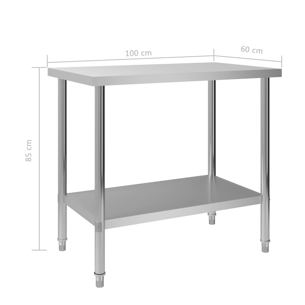Galleria Design Kitchen Work Table 100x60x85 cm Stainless Steel