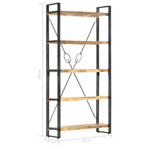 Galleria Design 5-Tier Bookcase 90x30x180 cm Solid Mango Wood