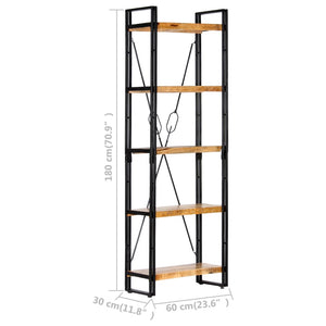 Galleria Design 5-Tier Bookcase 60x30x180 cm Solid Mango Wood