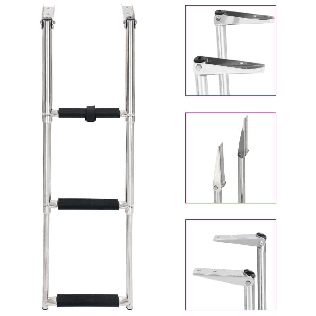 Galleria Design Folding Boarding Ladder 3-step Stainless Steel