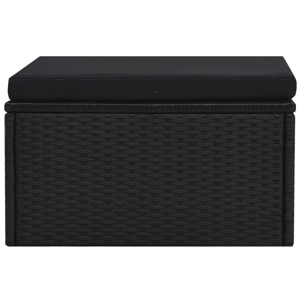 Galleria Design 5 Piece Garden Lounge Set with Cushions Poly Rattan Black