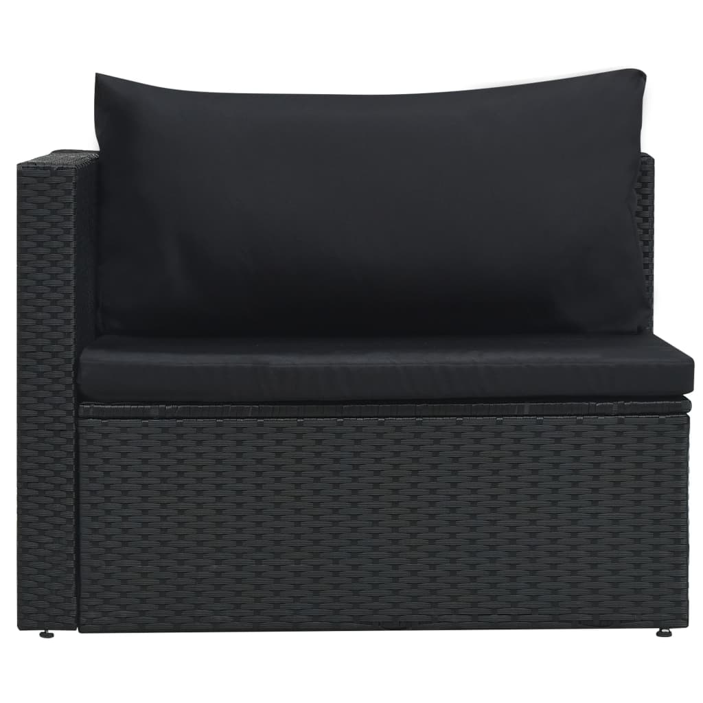 Galleria Design 5 Piece Garden Lounge Set with Cushions Poly Rattan Black