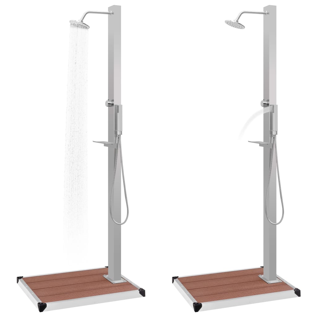 Galleria Design Outdoor Shower with Tray WPC Stainless Steel