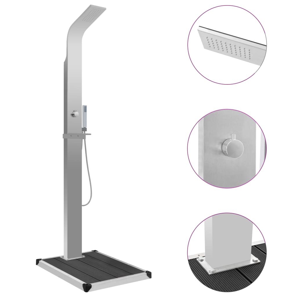 Galleria Design Outdoor Shower with Tray WPC Stainless Steel