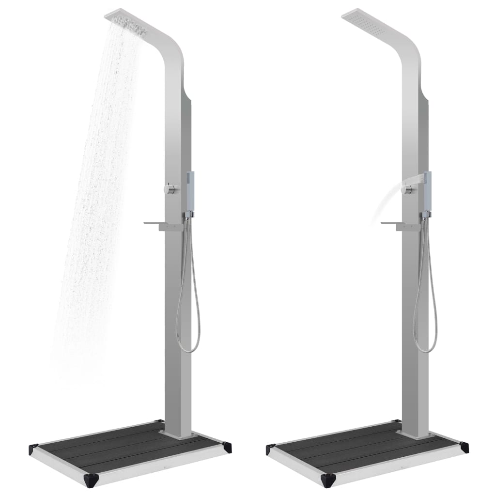 Galleria Design Outdoor Shower with Tray WPC Stainless Steel