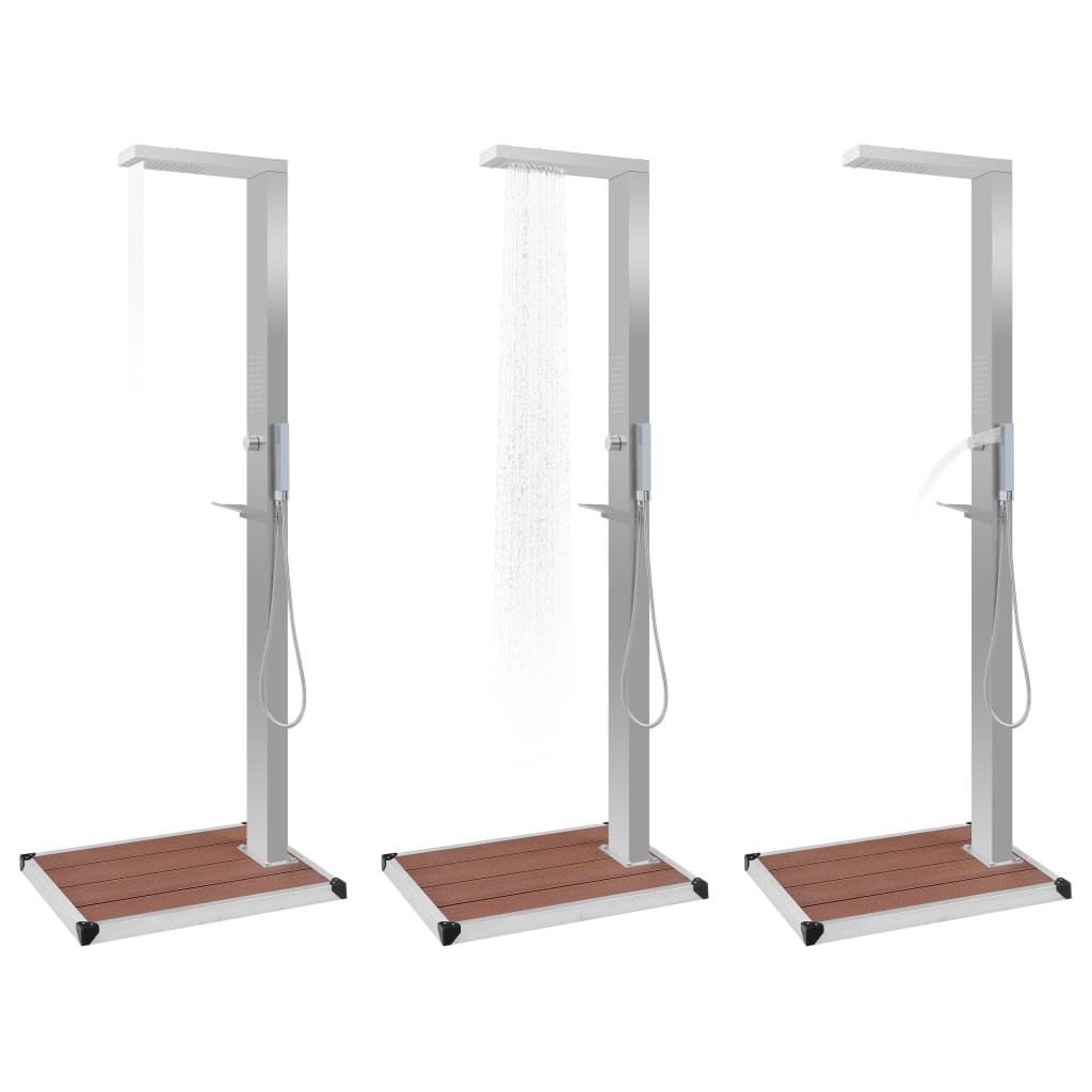 Galleria Design Outdoor Shower with Tray WPC Stainless Steel