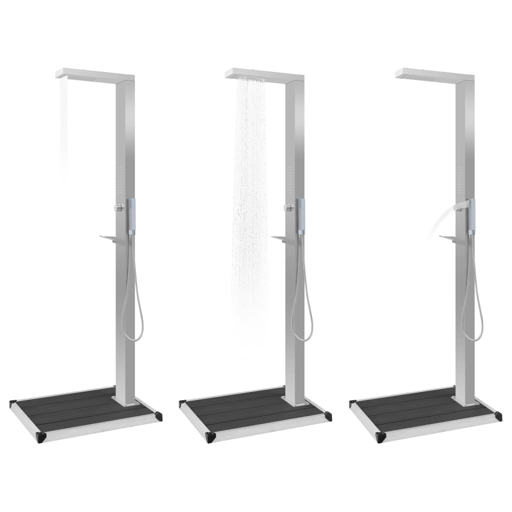 Galleria Design Outdoor Shower with Tray WPC Stainless Steel