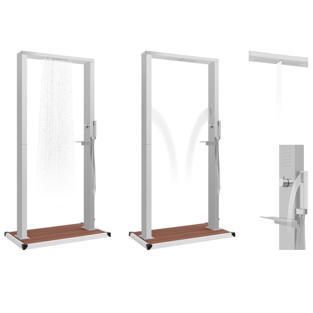 Galleria Design Outdoor Shower with Tray WPC Stainless Steel