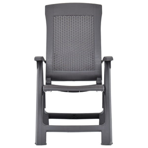 Galleria Design Garden Reclining Chairs 2 pcs Plastic Mocca