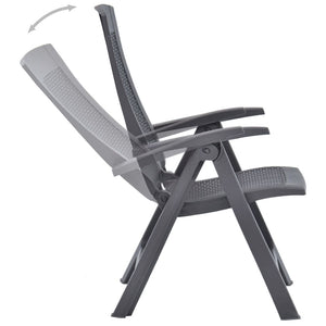 Galleria Design Garden Reclining Chairs 2 pcs Plastic Mocca