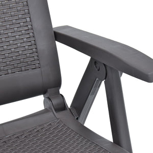 Galleria Design Garden Reclining Chairs 2 pcs Plastic Mocca