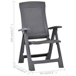 Galleria Design Garden Reclining Chairs 2 pcs Plastic Mocca
