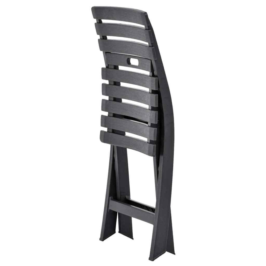 Galleria Design Folding Garden Chairs 2 pcs Plastic Anthracite