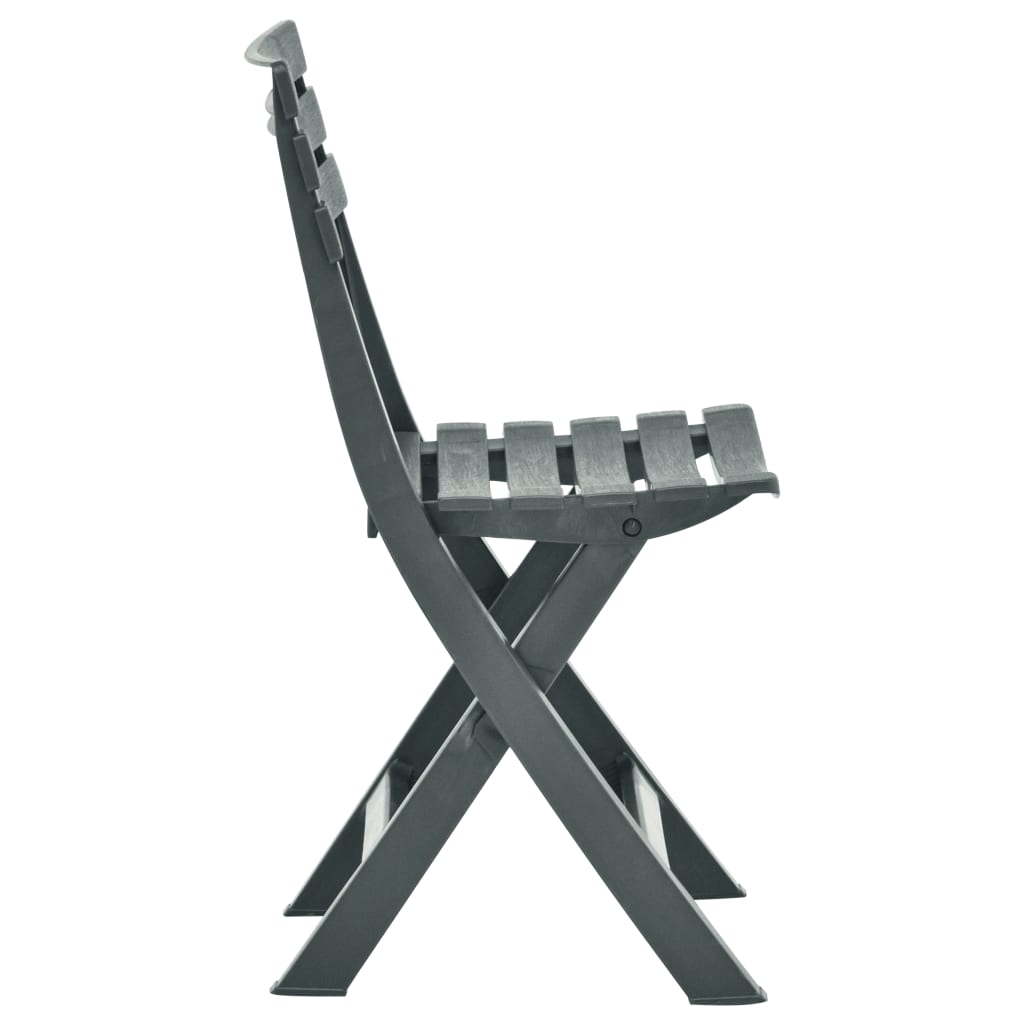 Galleria Design Folding Garden Chair 2 pcs Plastic Green
