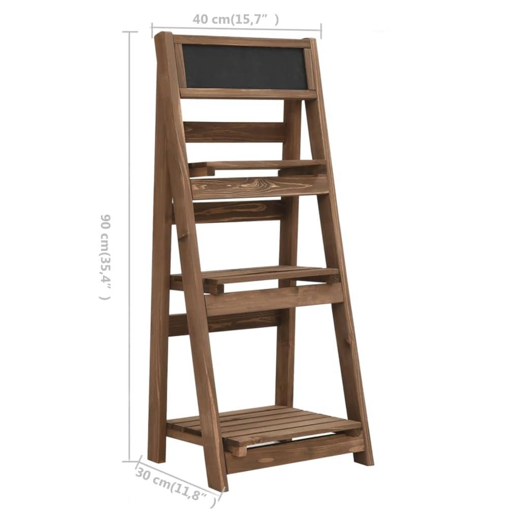 Galleria Design 3-Tier Plant Stand with Blackboard 40x30x90 cm Solid Fir Wood