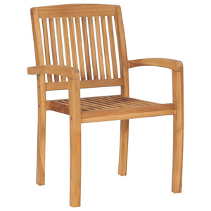 Galleria Design Stacking Garden Dining Chairs 2 pcs Solid Teak Wood