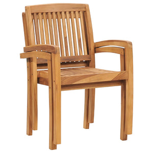 Galleria Design Stacking Garden Dining Chairs 2 pcs Solid Teak Wood
