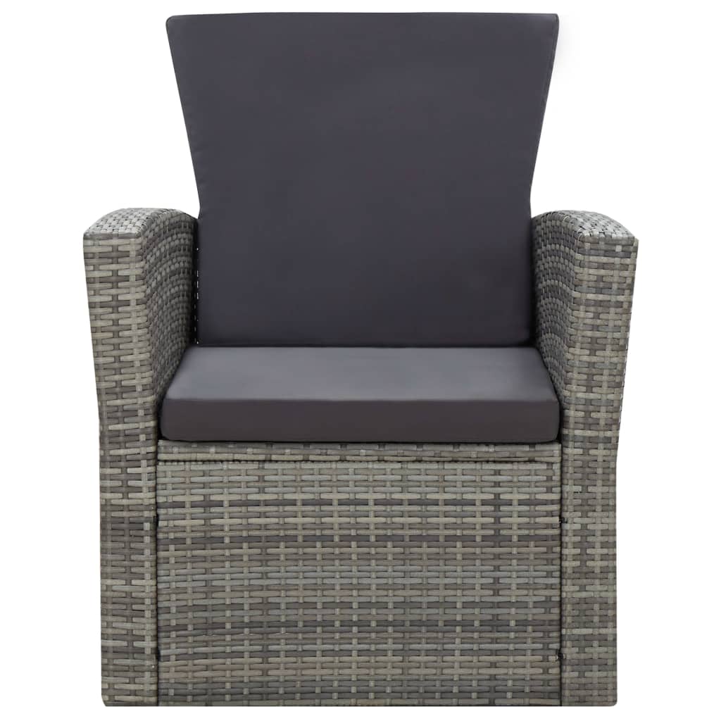 Galleria Design 4 Piece Garden Lounge Set with Cushions Poly Rattan Grey