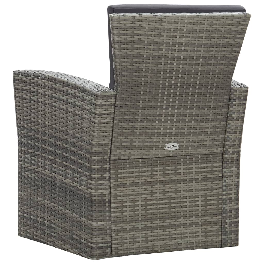 Galleria Design 4 Piece Garden Lounge Set with Cushions Poly Rattan Grey