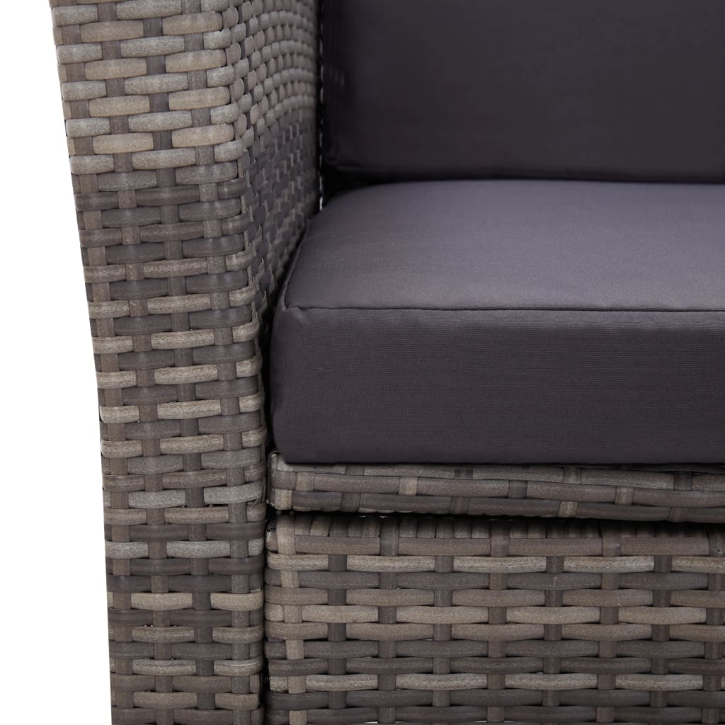 Galleria Design 4 Piece Garden Lounge Set with Cushions Poly Rattan Grey